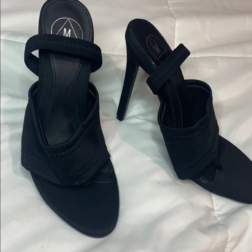 Black strappy heels